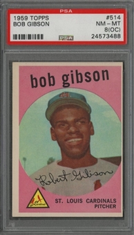1959 Topps #514 Bob Gibson Rookie Card - PSA NM-MT 8 (OC)